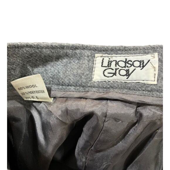 Size 11/2 Lindsay Gray Women's 1980s Vintage Wool Blend Dress Pants - Picture 8 of 9